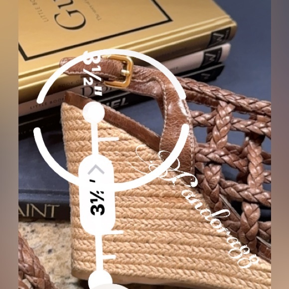 Prada brown caged wedge strappy braided Sandals - Picture 7 of 7